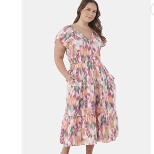 Time & Tru Cutout Midi Dress Sz 3X